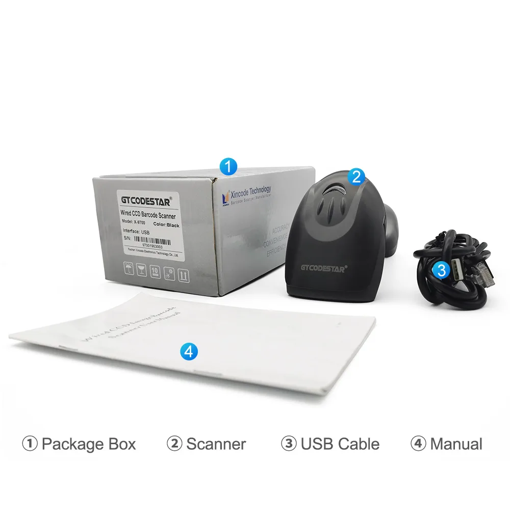 X-9700A CCD Wired Barcode Scanner