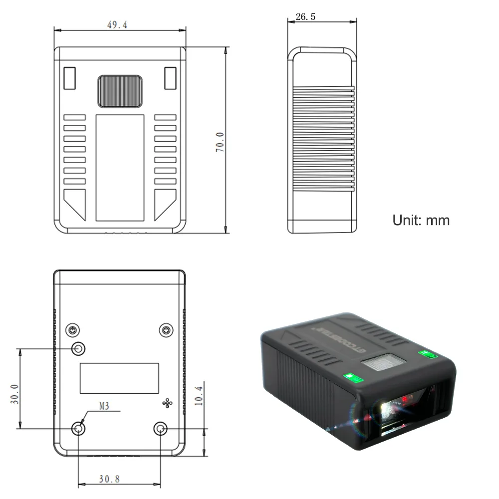 X-7200 Mini 2D Barcode Scanner
