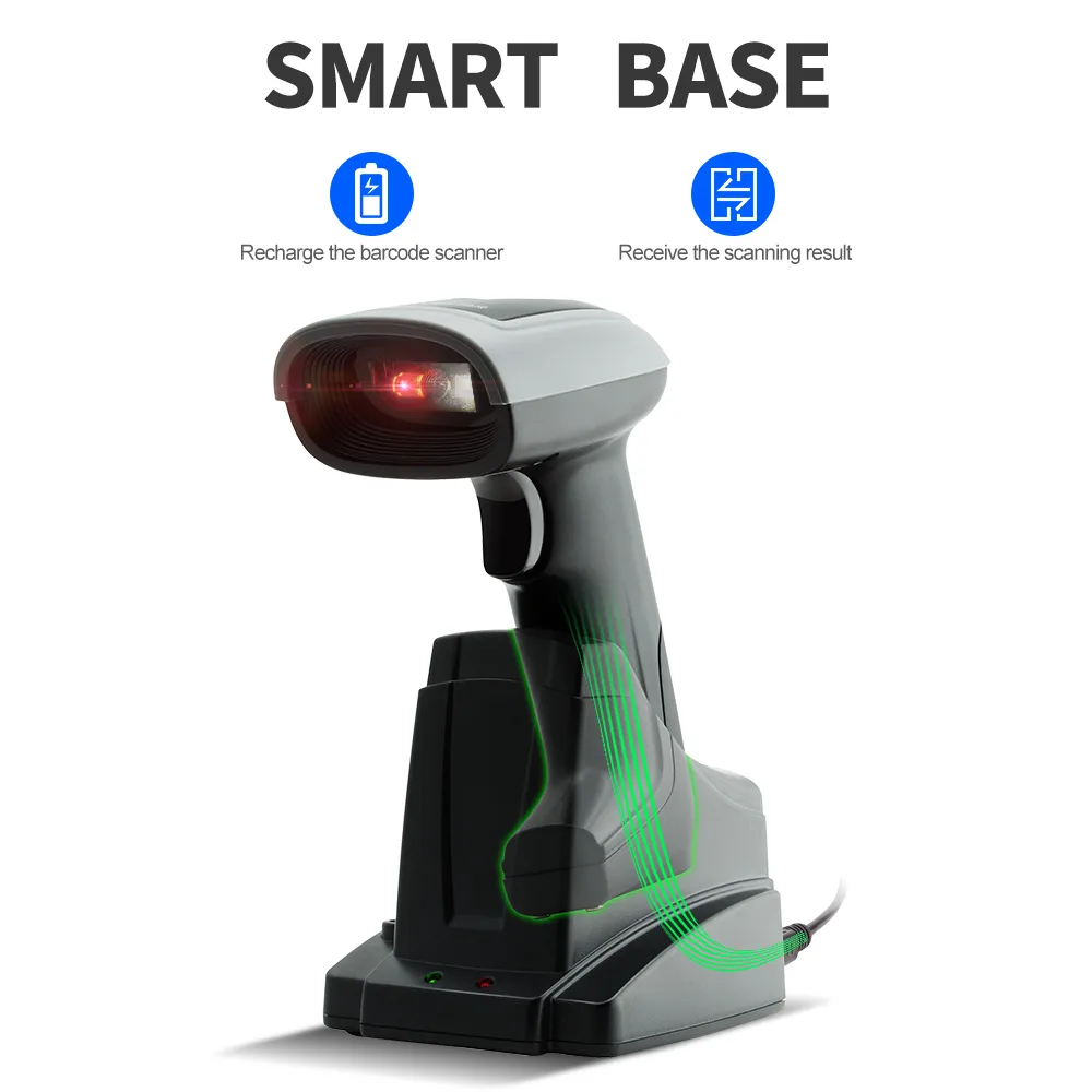 X-1901C Wireless 2.4G 2D Barcode Scanner with Charging Cradle