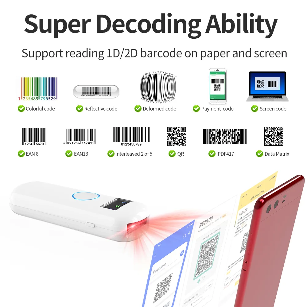 GT-3303 2D Wireless Portable Barcode Scanner