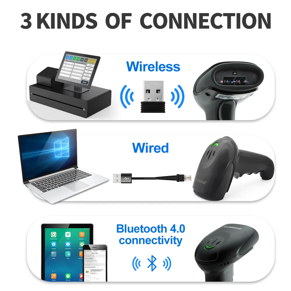 X-9701B Bluetooth Wireless 2D Barcode Scanner