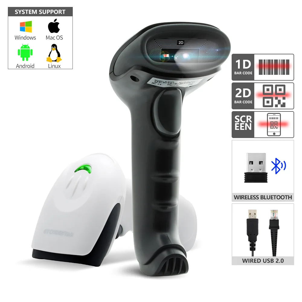 X-9701B Bluetooth Wireless 2D Barcode Scanner
