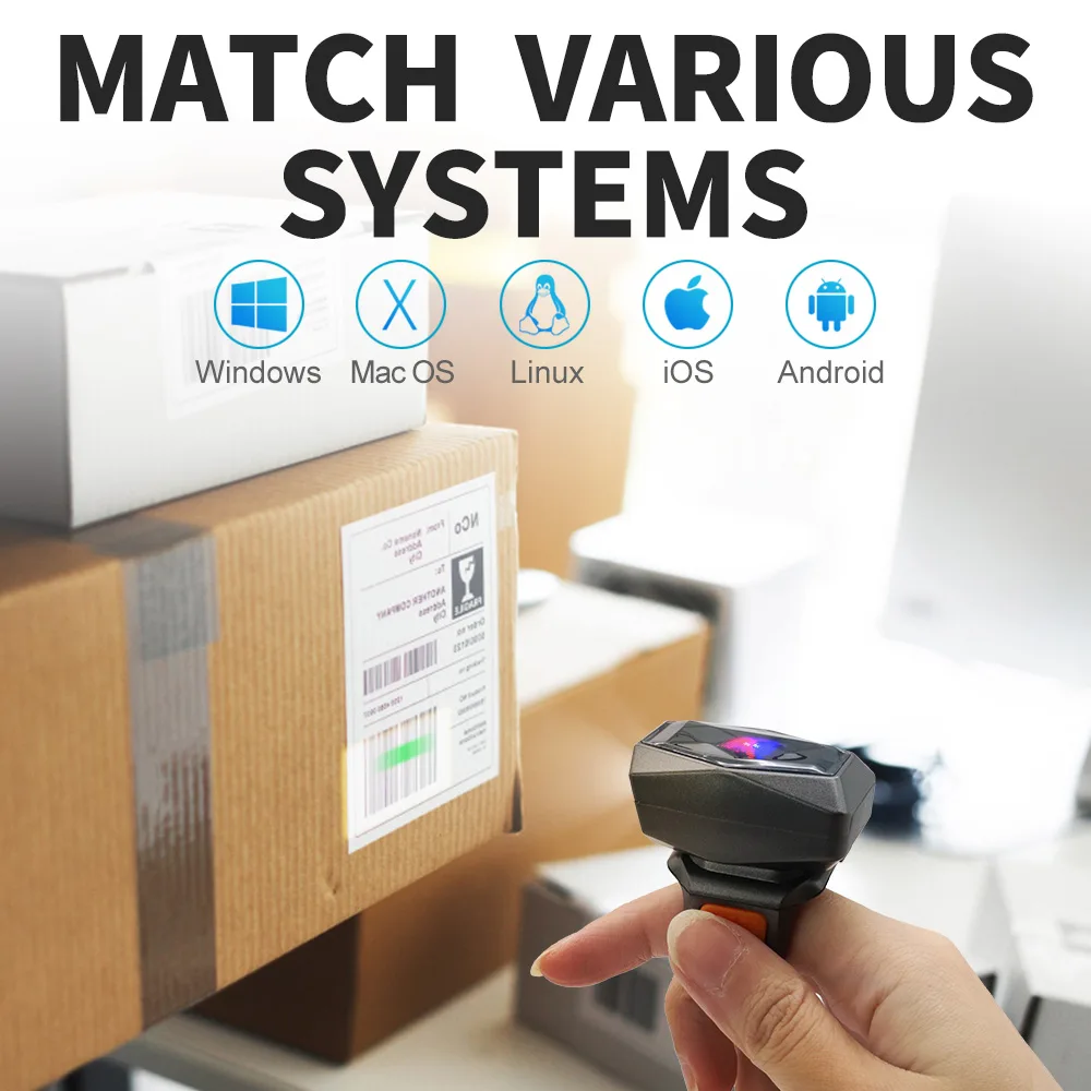 GT-S101 2D Bluetooth Wireless Wearable Barcode Scanner