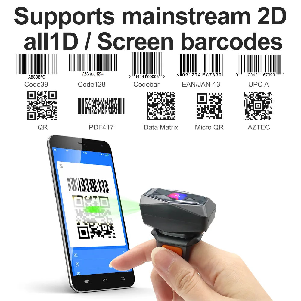 GT-S101 2D Bluetooth Wireless Wearable Barcode Scanner