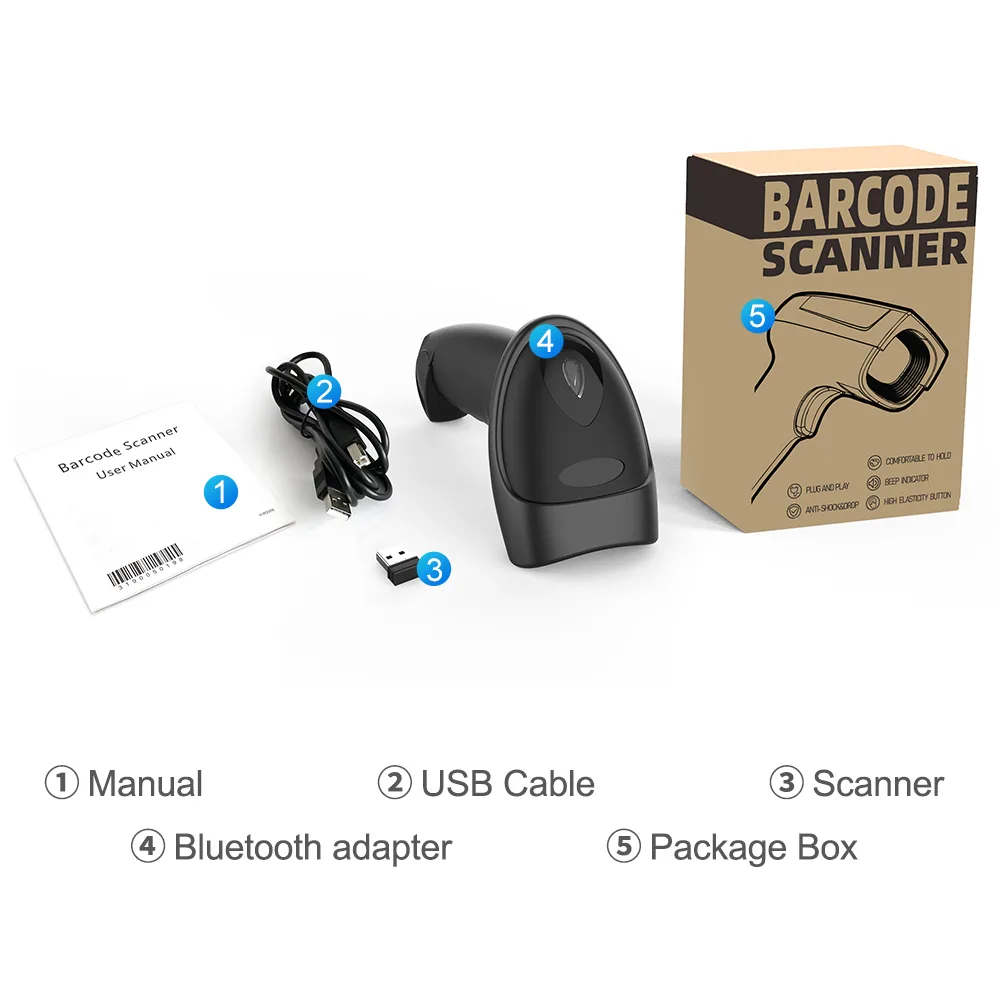 X-9201B Bluetooth Wireless 2D Barcode Scanner