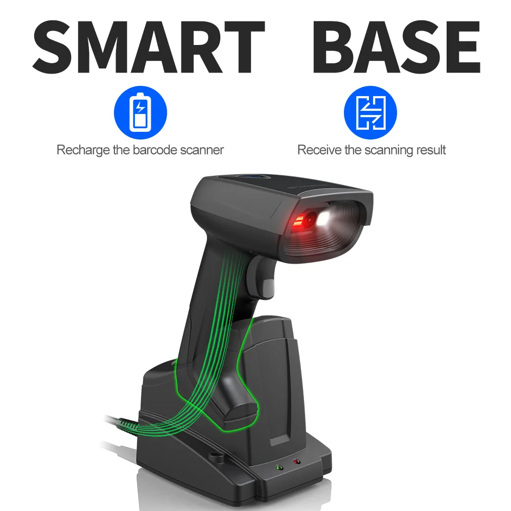 X-1801B Wireless Bluetooth 2D Barcode Scanner with Charging stand