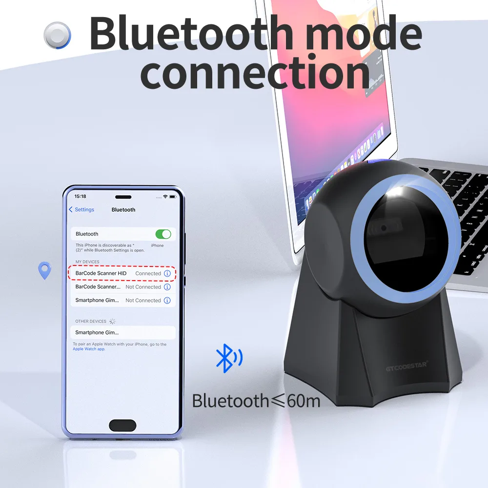 GT-8800L 2D Desktop Wireless USB QR Code Reader