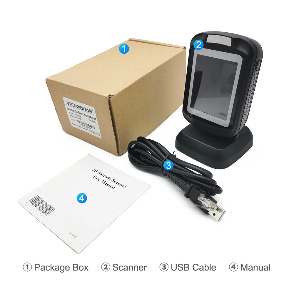 GT-9208 2D Desktop Wired Barcode Scanner
