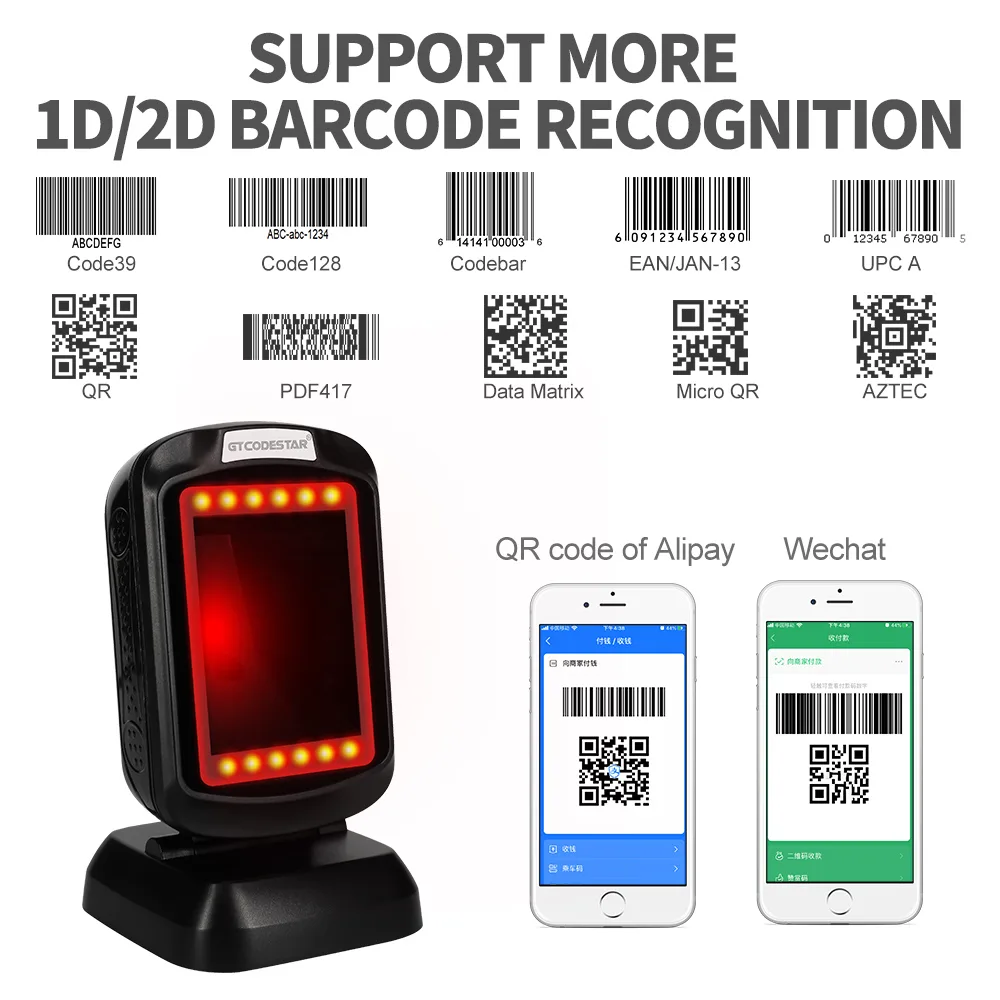GT-9208 2D Desktop Wired Barcode Scanner