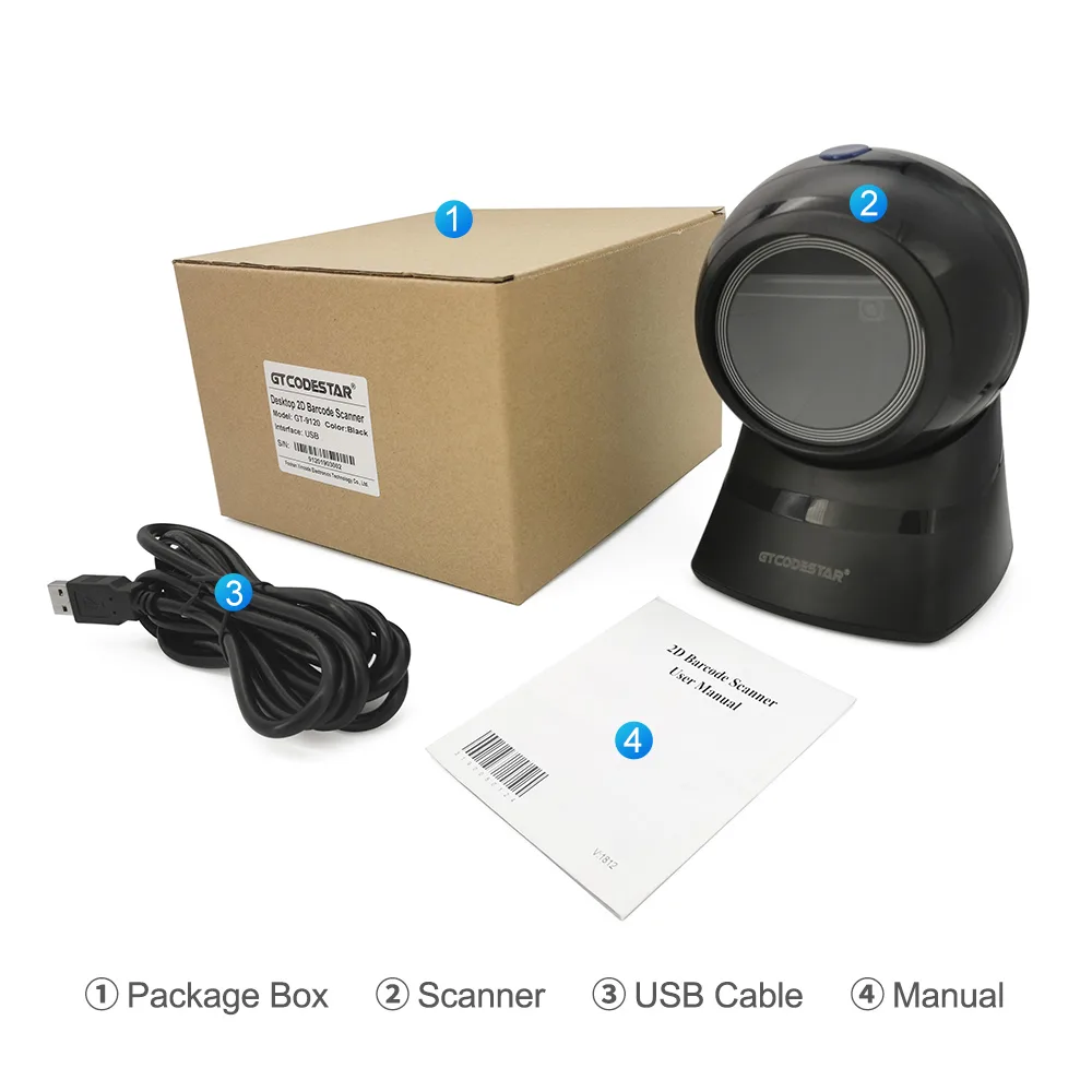 GT-9120 2D Desktop Wired Barcode Scanner