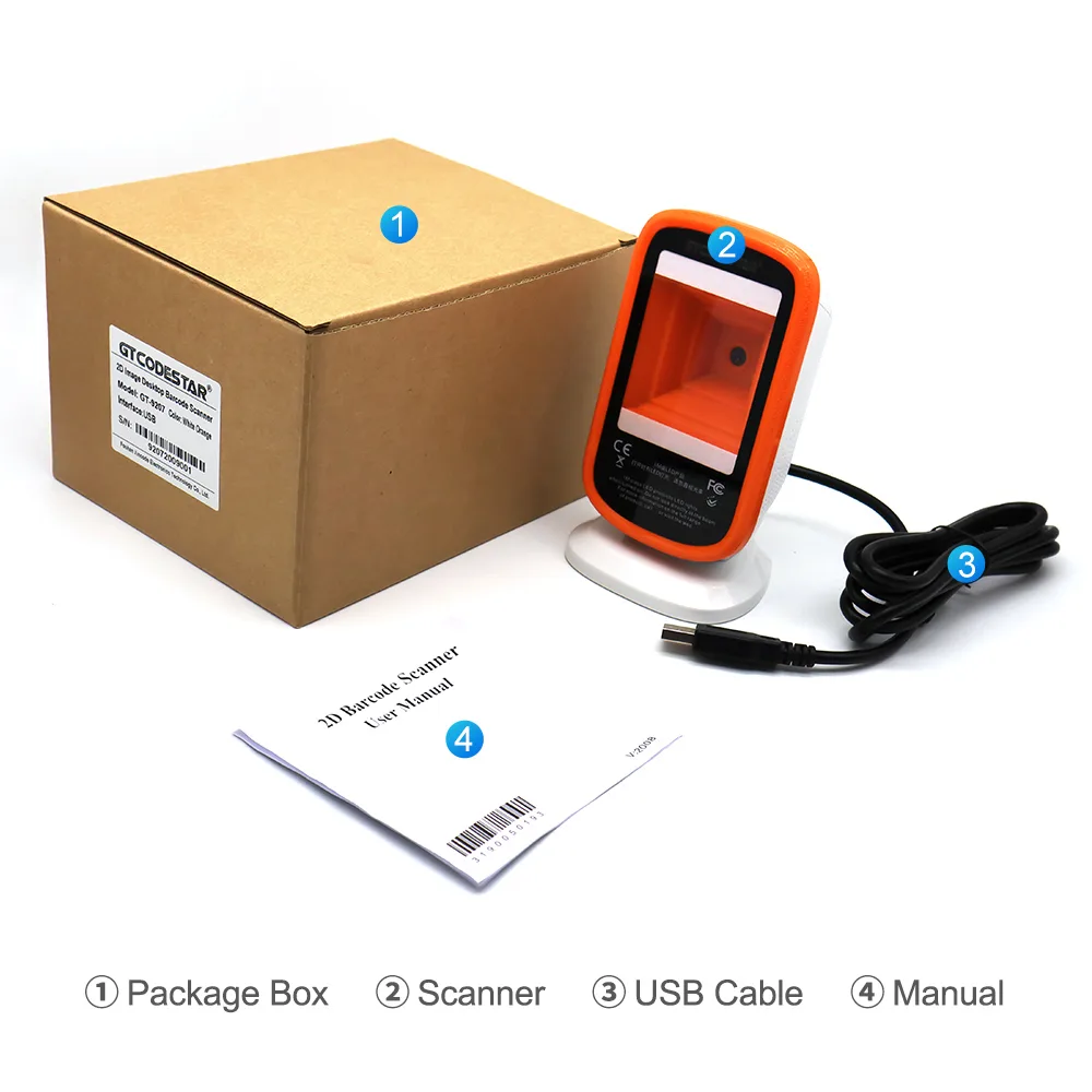 GT-9207A 2D Desktop Wired Barcode Scanner