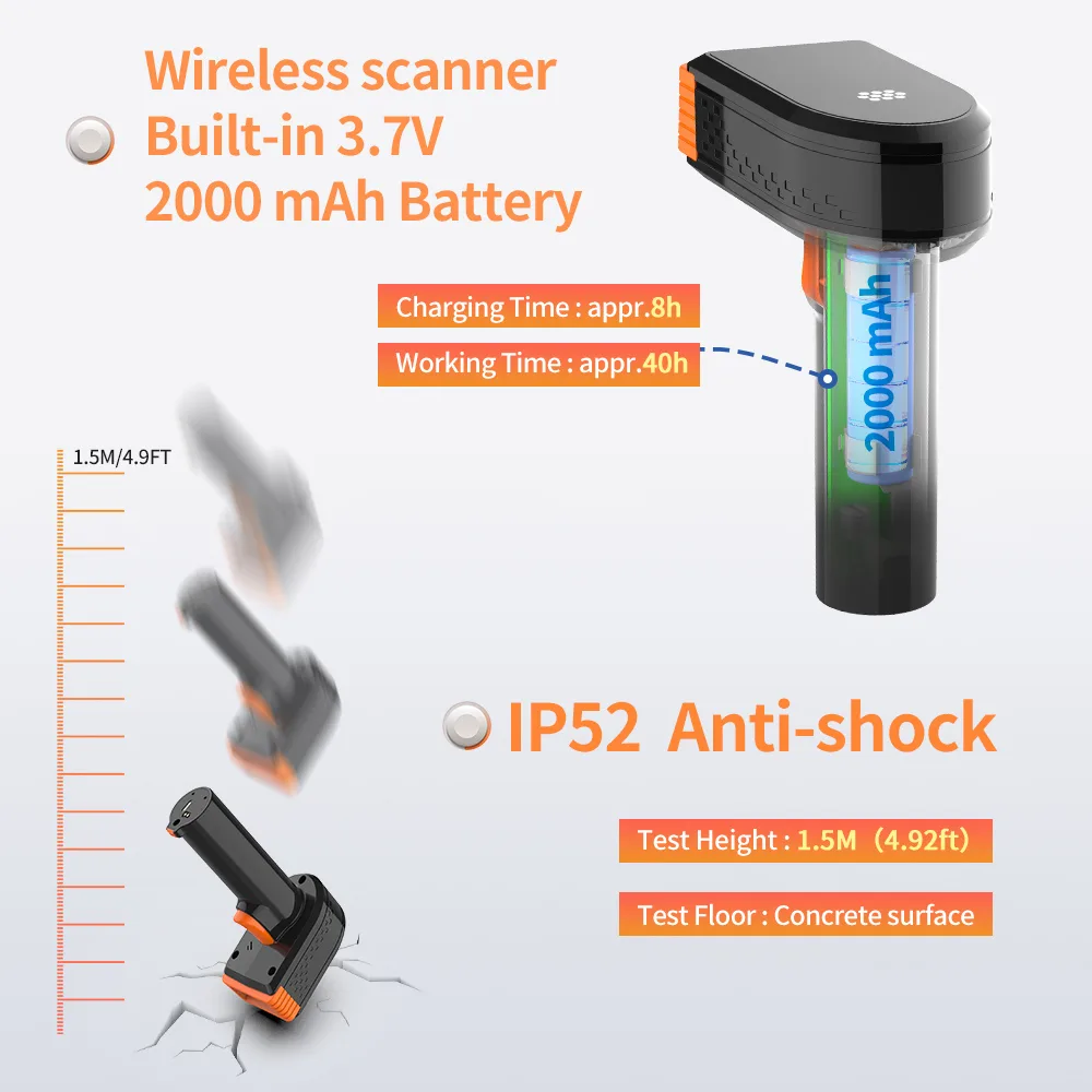 GT-3303H 2.4G Wireless 2D Barcode Scanner