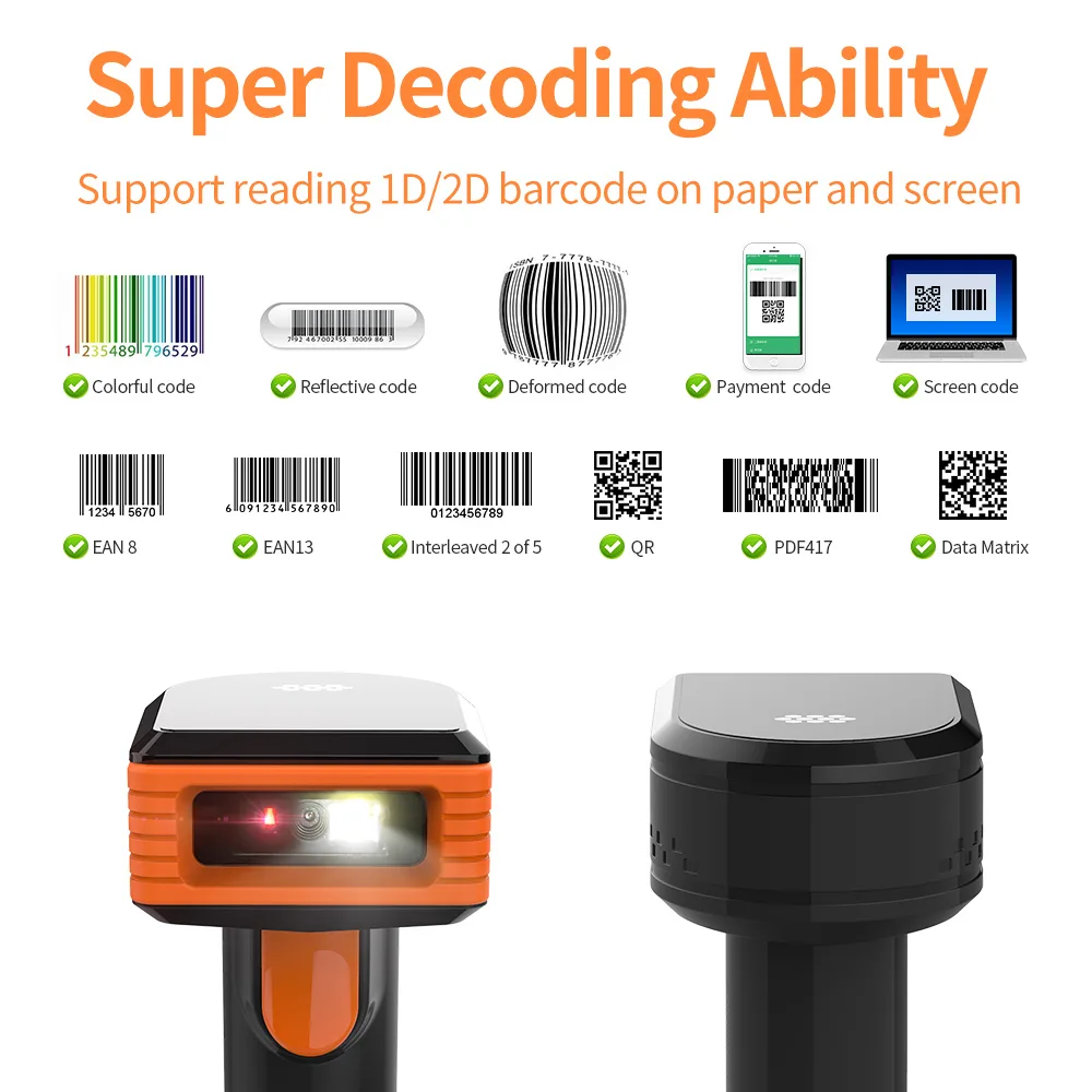 GT-3303H 2.4G Wireless 2D Barcode Scanner