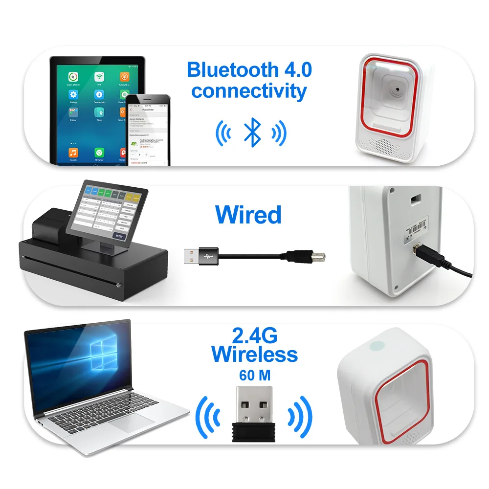 GT-7100C 2D Desktop Wireless Barcode Scanner