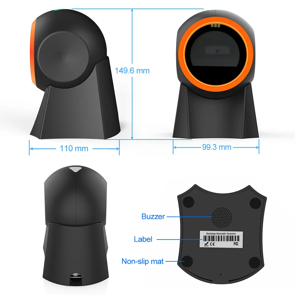 GT-8800F 2D Desktop Wired Barcode Scanner