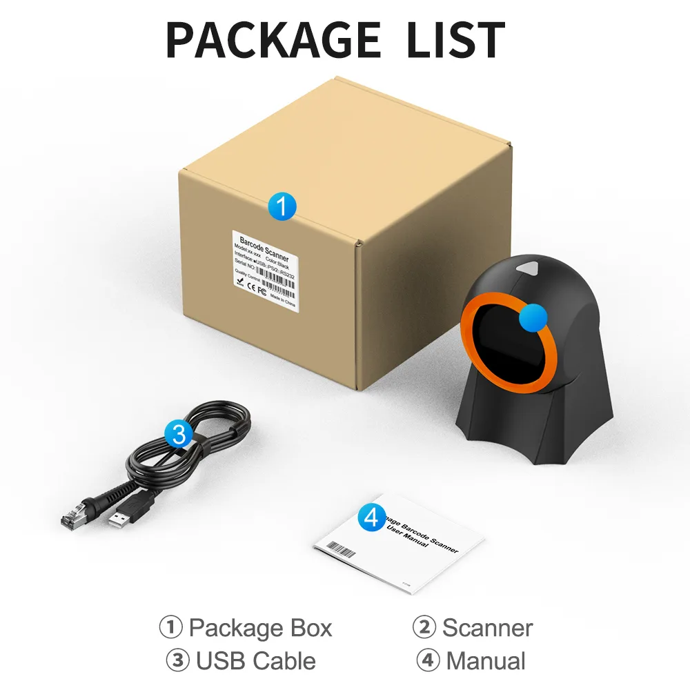 GT-8800F 2D Desktop Wired Barcode Scanner