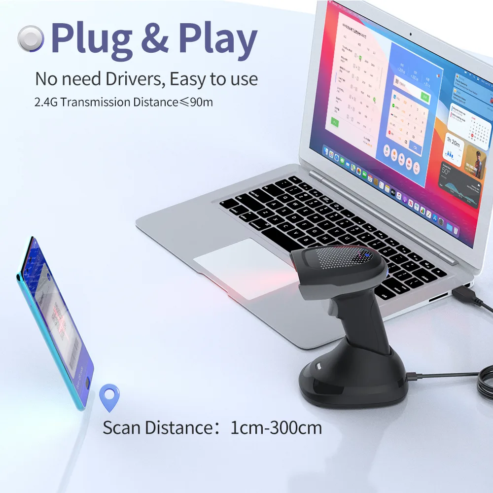 X-1501B Wireless 2.4G Bluetooth 2D Barcode Scanner
