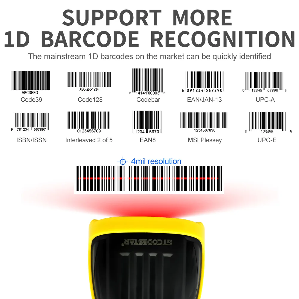 GT X-620E 1D Laser Wireless Handhold Barcode Scanner