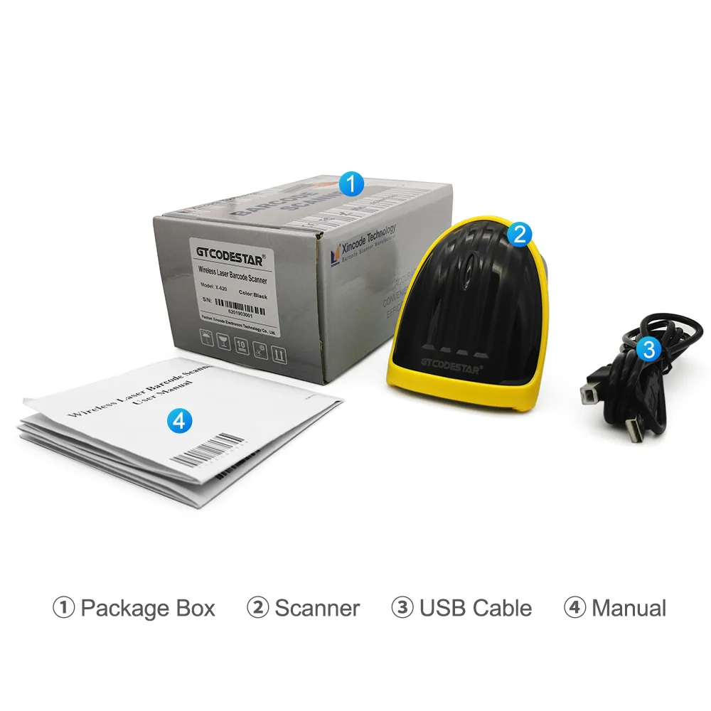 GT X-620E 1D Laser Wireless Handhold Barcode Scanner